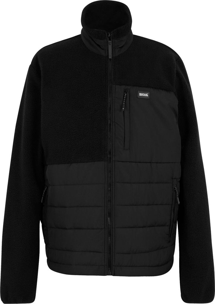 Regatta - "Frankie" Hybridjacke für Herren, Durchgehender Reißverschluss, Teddyfleece RG12096 (S) (Schwarz)