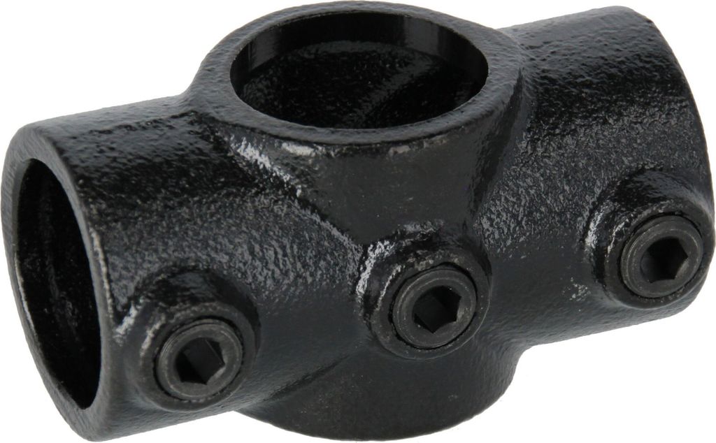 Rohrverbinder Kreuzverbinder schwarz 1 1/2" (48,3 mm), 90° - Durchgang AVERDE