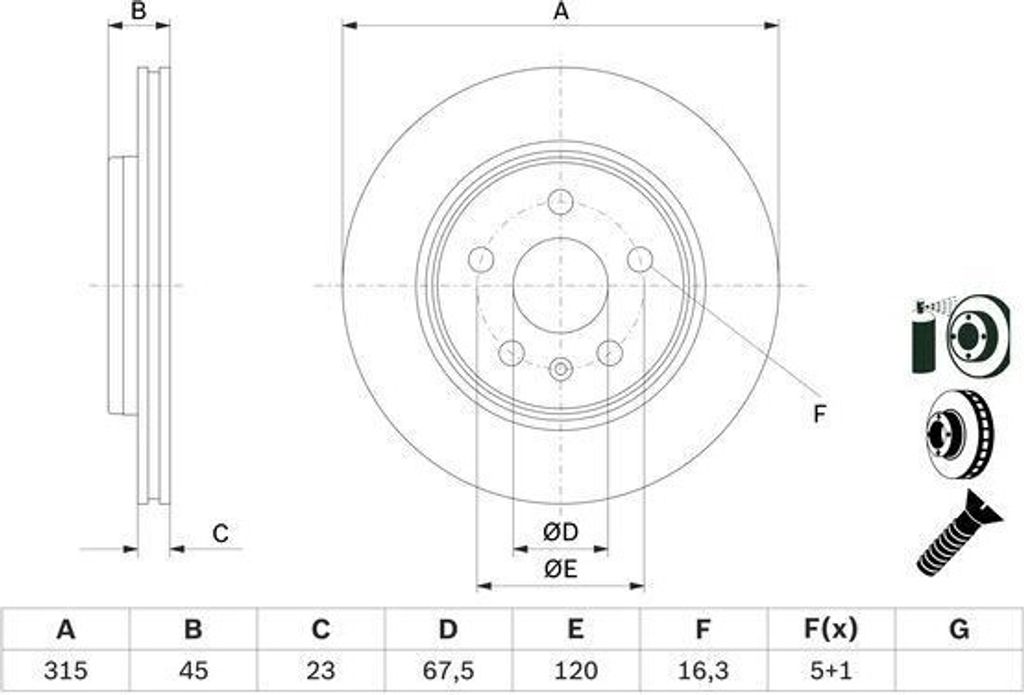 2x BOSCH Bremsscheibe 0 986 479 F53 für OPEL INSIGNIA Produktbild 