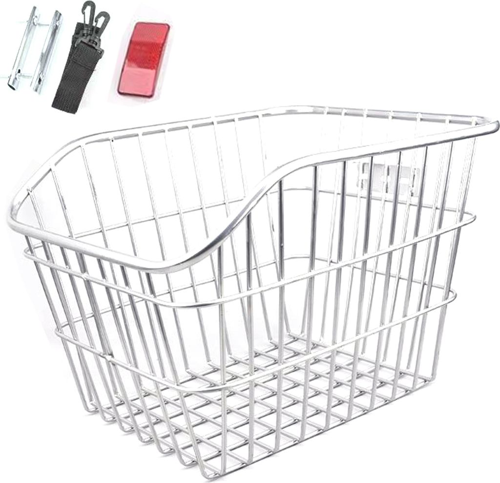 Fahrrad-Aufbewahrungskorb hinten, robust, große Kapazität, universell, für MTB, Rennrad, Mountainbike, Metalldrahtkorb, Fahrradzubehör