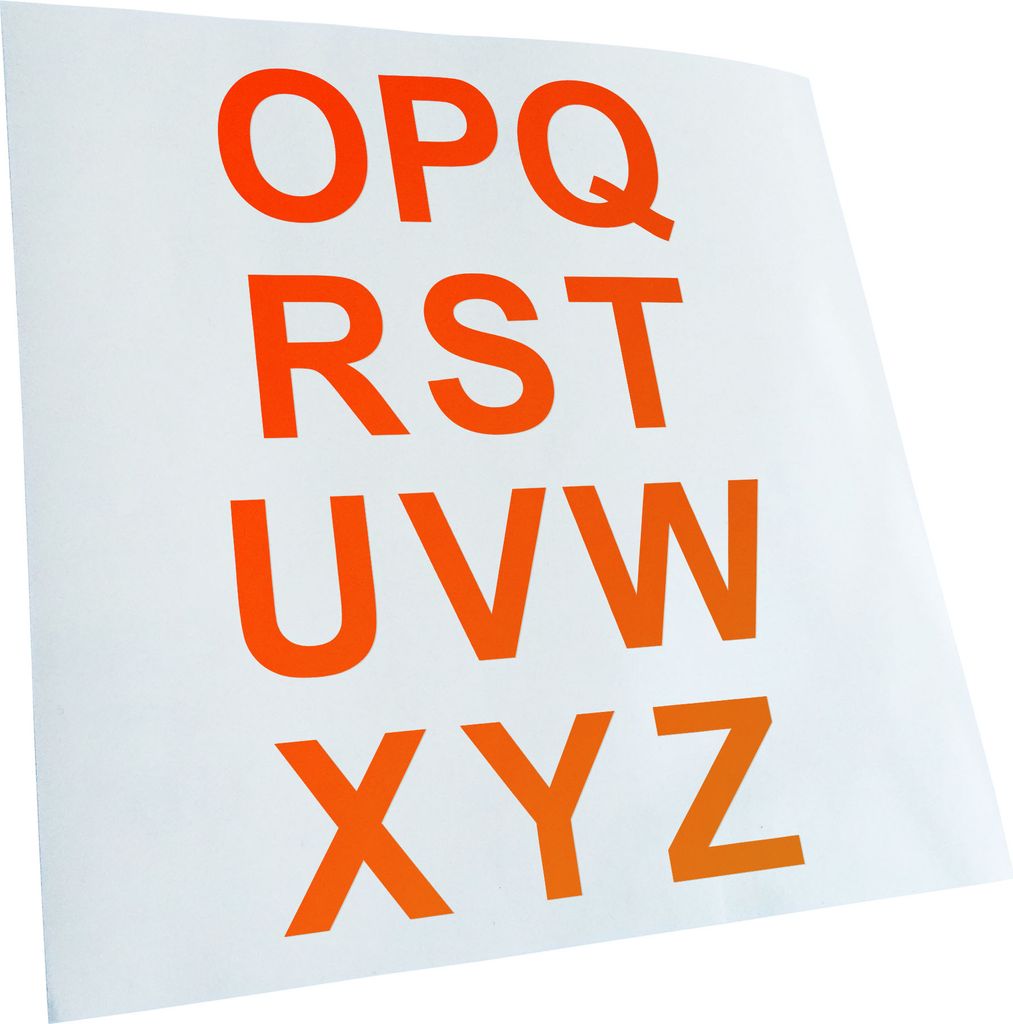 Kiwistar - Autoaufkleber - ABC selbst kleben Set 1 O-Z Heckscheibenaufkleber - Aufkleber für Auto Kfz Fahrrad, LKW, Truck Mofa