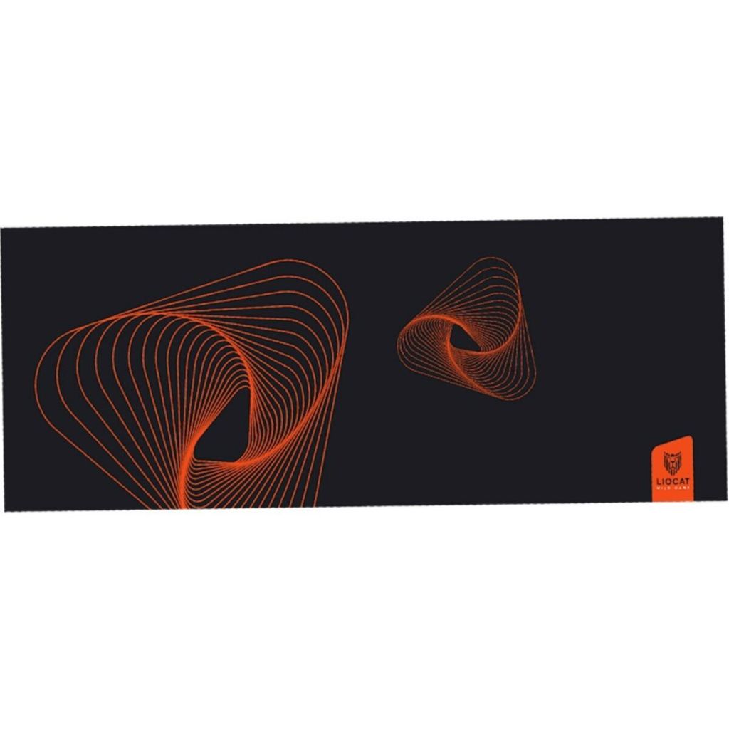 Mauspad PD 683 XXL in Schwarz 80x30 cm mit orangen Muster Produktbild 