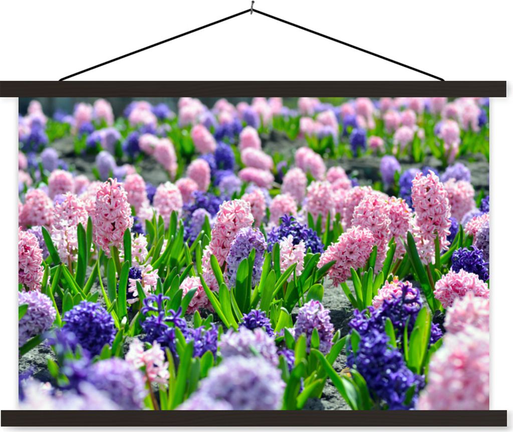 MuchoWow Textilposter Hyazinthe - Farben - Frühling 150x100 cm mit schwarzem Rahmen - Schlafzimmer