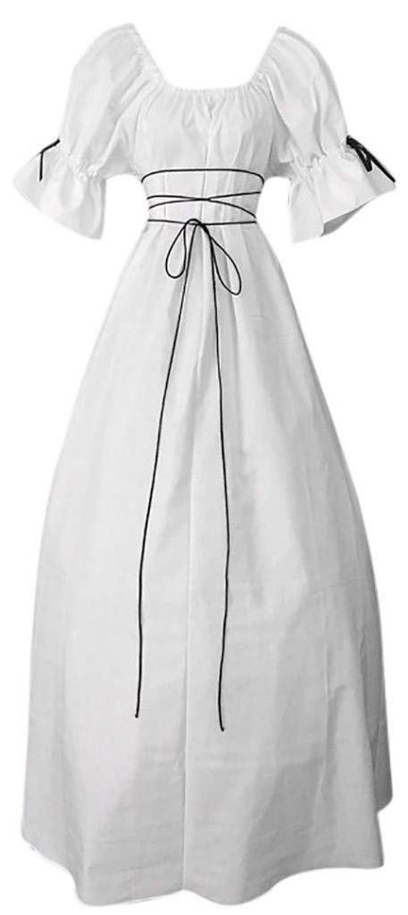 Vestido de estilo medieval retro, con mangas cortas y corte Imagen del producto 