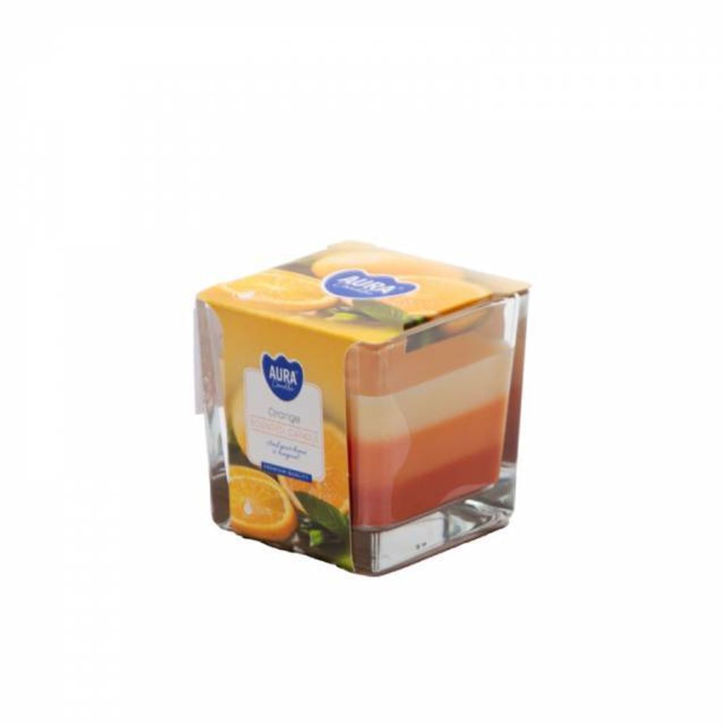 Sviečka v skle TRIKOLÓRA pomaranč Obrázok produktu 