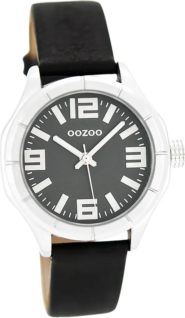 Oozoo Orologio D2UOC6204A Donna - Pelle Nera Opaca e Vetro Minerale