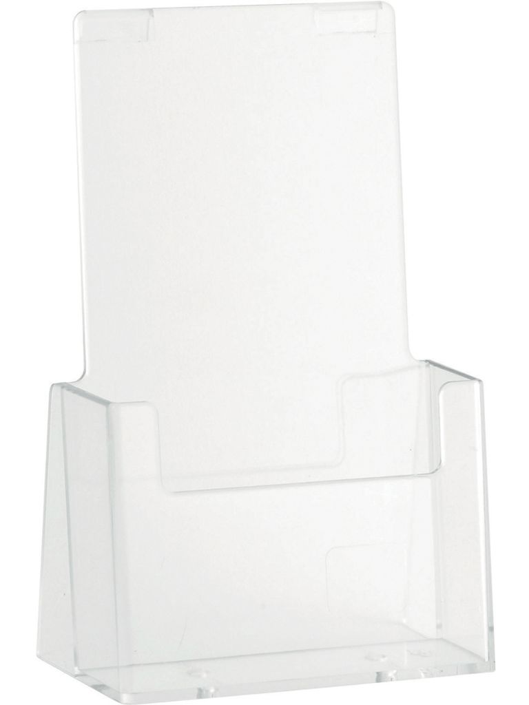 helit Tisch Prospekthalter DIN Lang 1 Fach glasklar aus Acryl