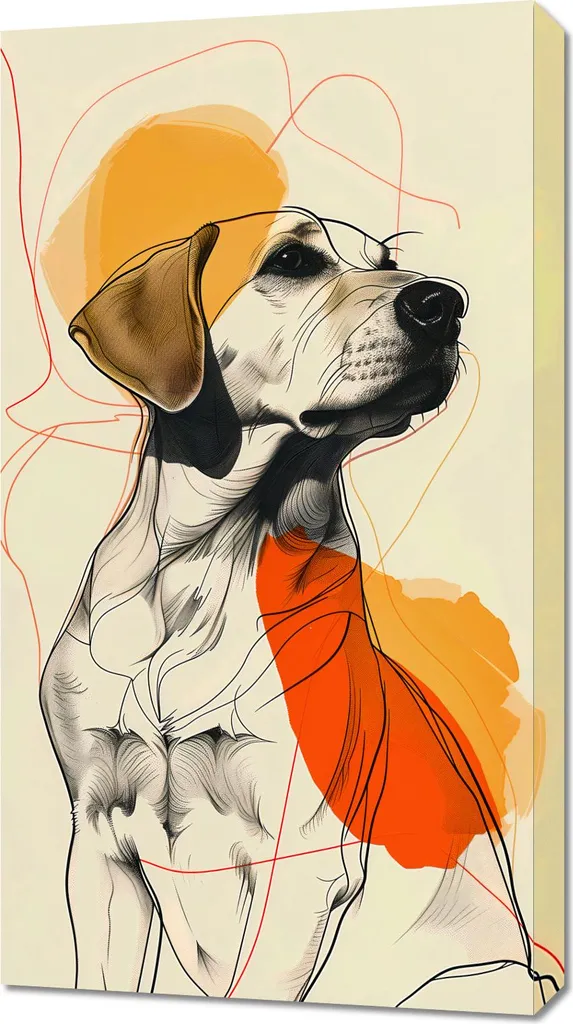 Decorazione Parete Cane 50x90 - Schizzo Dignità Canina Design Minimal - 1