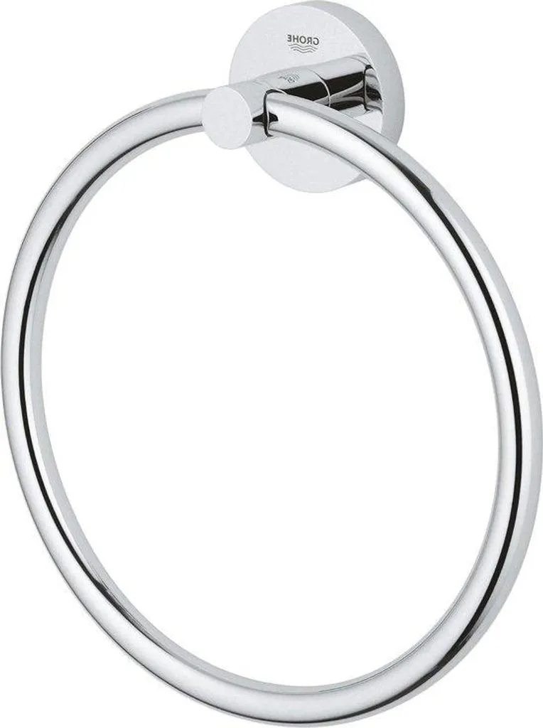 Porte-serviettes design pour salle de bain, métal chrome, fixation murale
