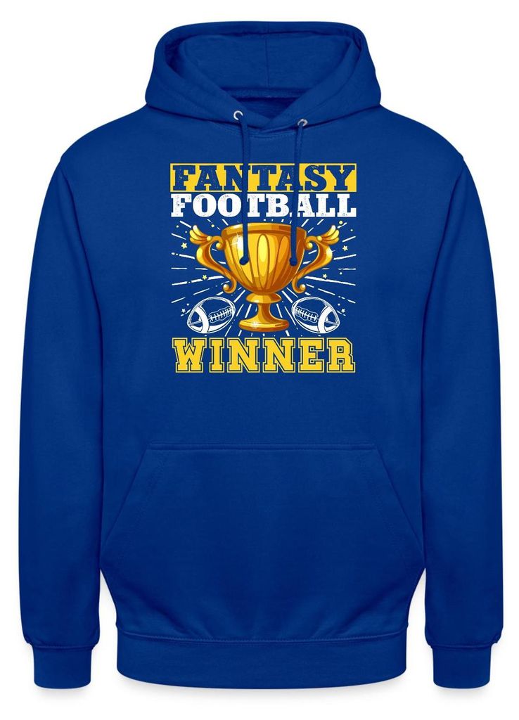 Spreadshirt Fantasy Football Gewinner Champion Uni Hoodie, XL, Royalblau