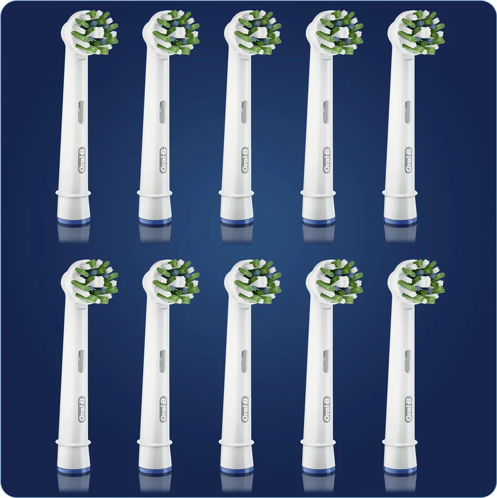 Lot de 10 têtes de brosse à dents Oral-B CrossAction recharge bleue