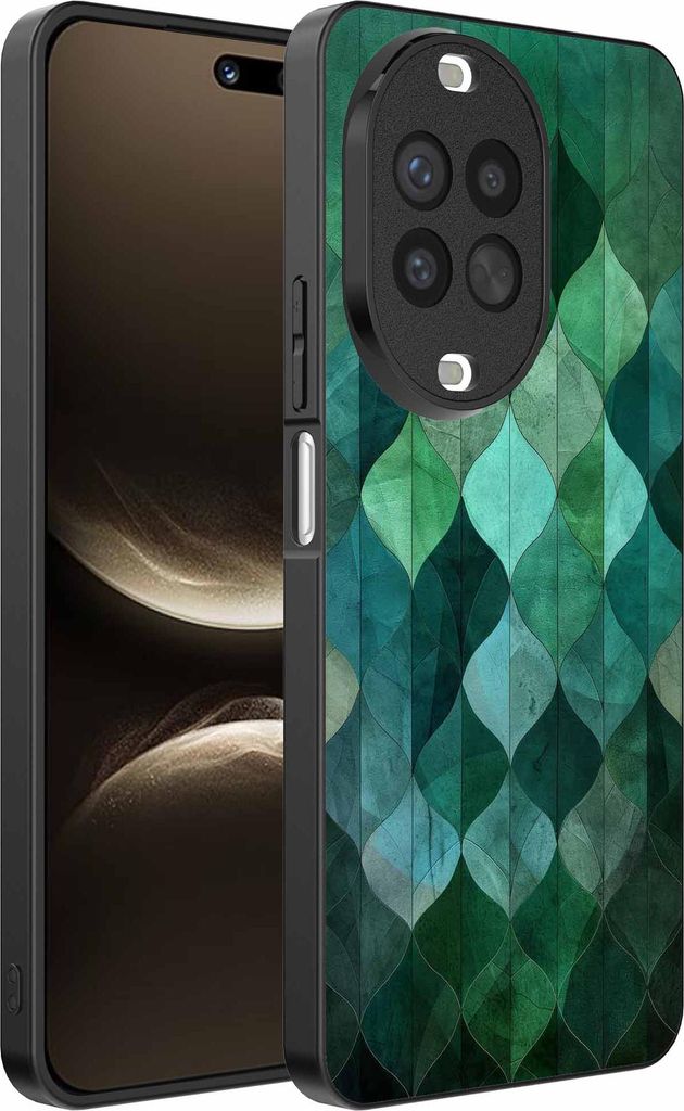 Fit für Huawei Nova 14 Ultra Telefon Fall mit grünen Blättern Impressum - TPU Backcover Fall grüne Blätter Design - Grün - Smartphonica