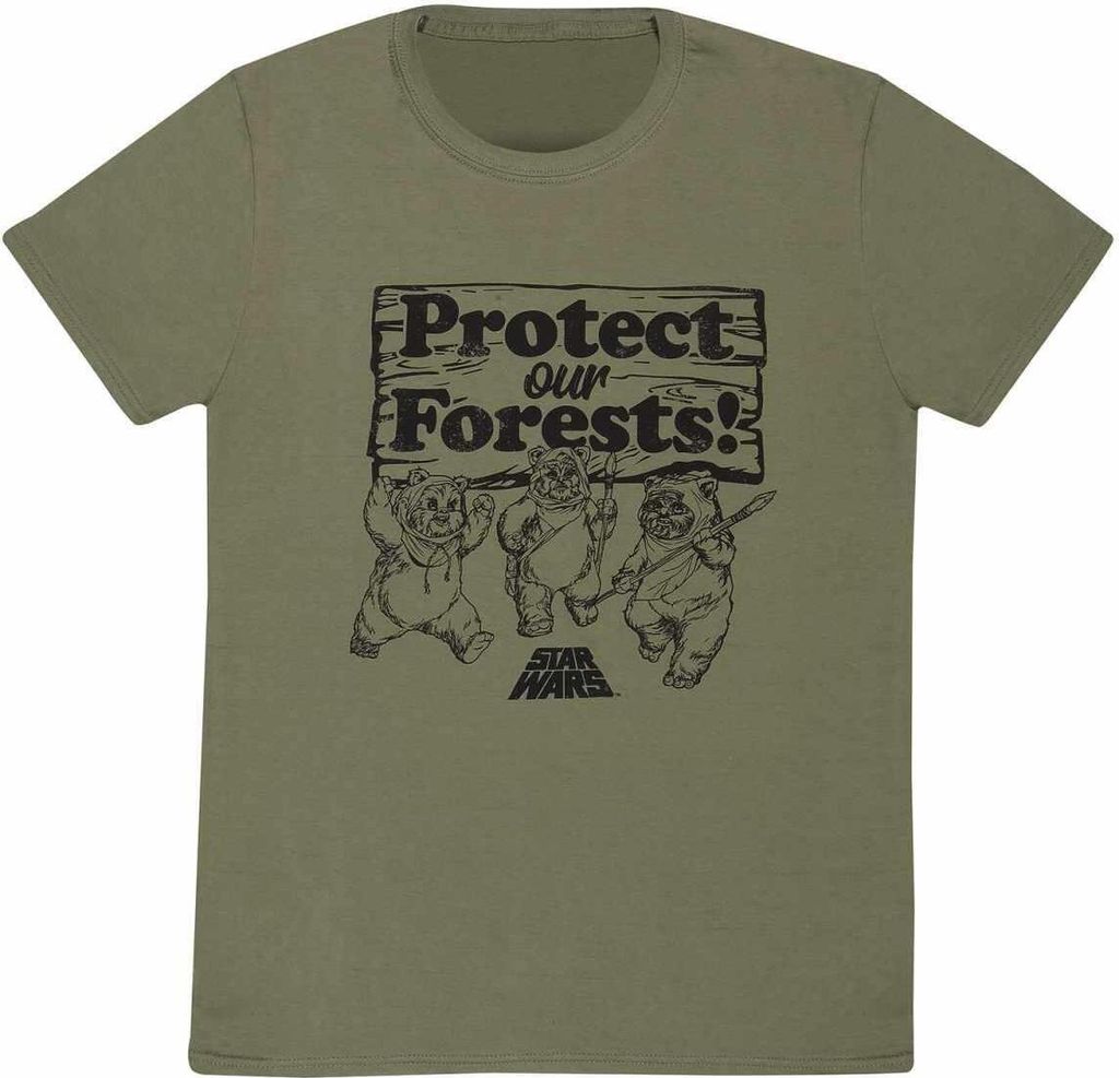 Star Wars - "Protect Our Forests" T-Shirt für Herren/Damen Uni HE1503 (S) (Olivgrün)