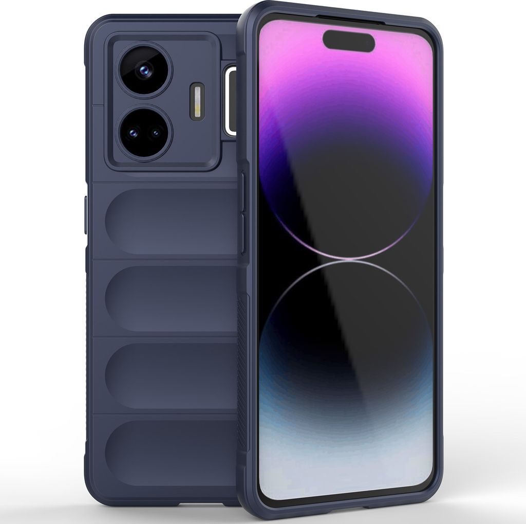 Realme GT Neo 5 Hülle, Weich TPU Silikon Stossfest Anti-rutsch Schutzhülle für Realme GT Neo 5 Dunkelblau