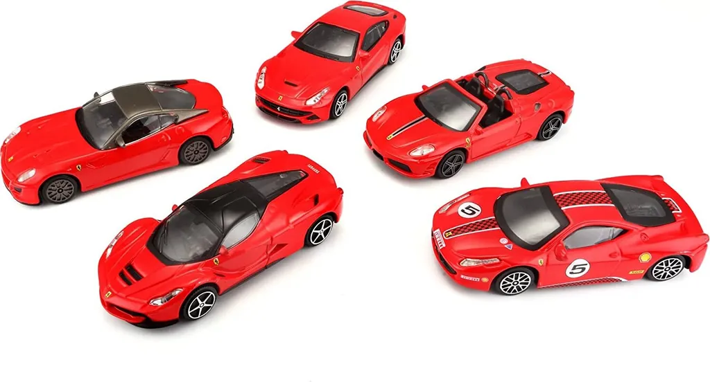 Set Ferrari Bburago 1:43 - Pack 5 Voitures en Métal Solides et Fidèles