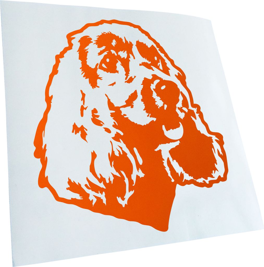 Kiwistar - Autoaufkleber - english springer spaniel Hund - Orange - 24x22cm - Aufkleber für Auto, Laptop, Fahrrad, LKW, Motorrad mehrfarbig JDM De...