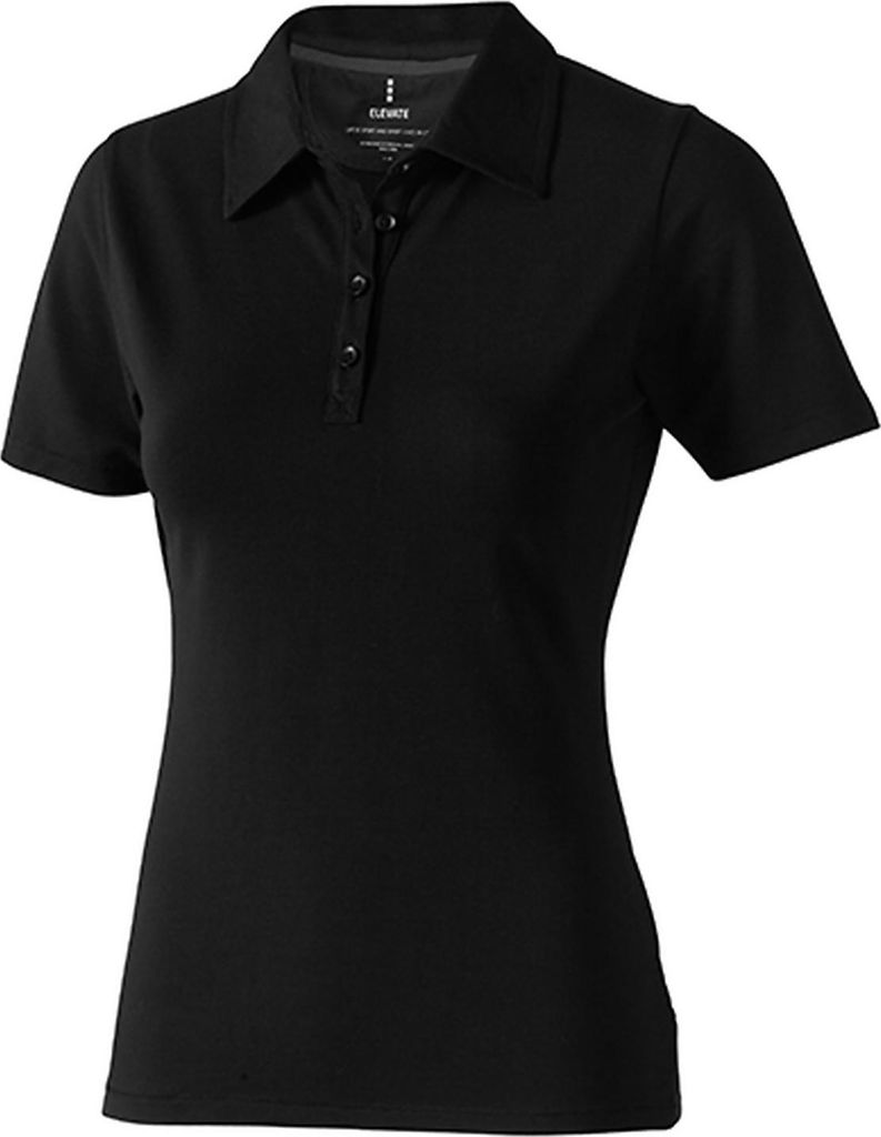 Elevate 38085 | Damen Markham Polo / Kontrastfarbige V-Einsätze - Farbe: Black/Anthracite (Solid) - Größe: L
