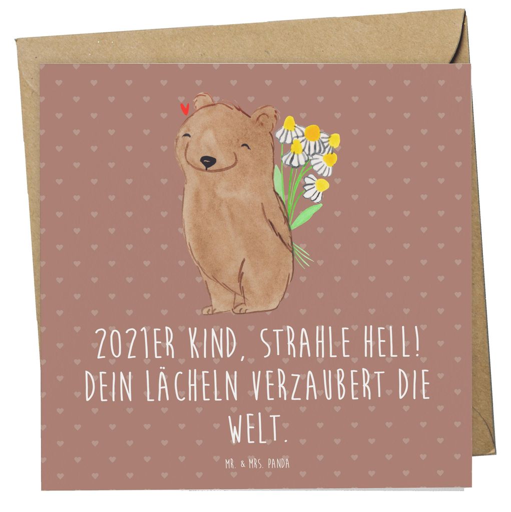 Mr. & Mrs. Panda Glückwunschkarte 2021 Geburtstag - Braun Pastell - Geschenk, Glückwunsch, Grußkarte, Geburt, Klappkarte, Happy Birthday, faltka...