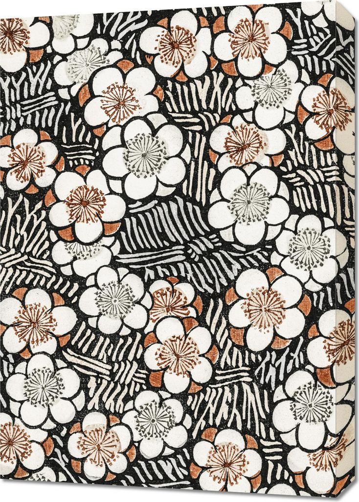 Bild 50x70cm Florales Muster, Bijutsukai Japanisch Vintage