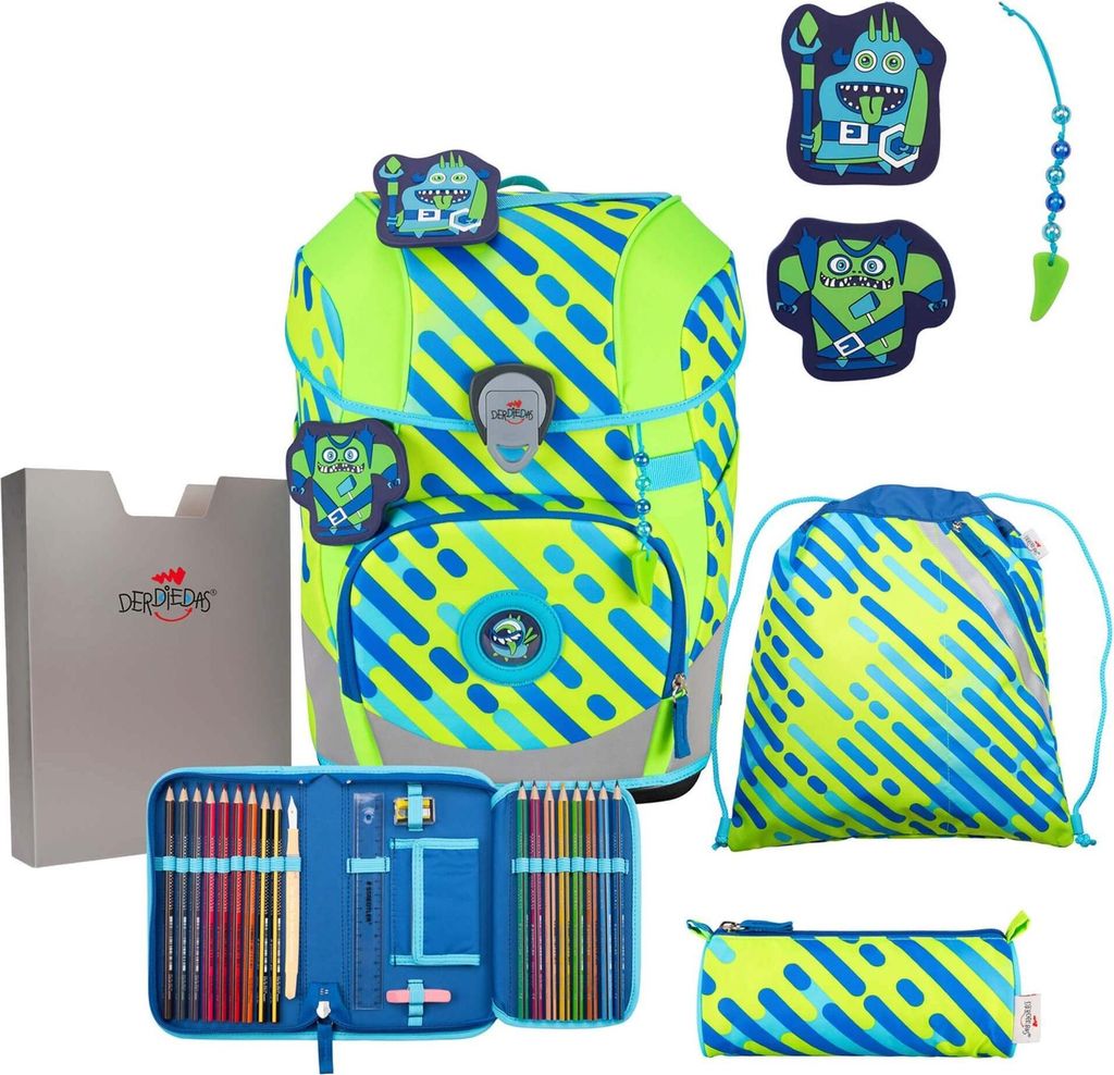 DerDieDas sac d'école ErgoFlex Tiny Exklusiv Neon Image du produit 