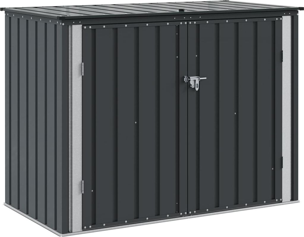 vidaXL Coffre de jardin noir 151,5 x 82 x 110,5 cm Acier Image du produit 