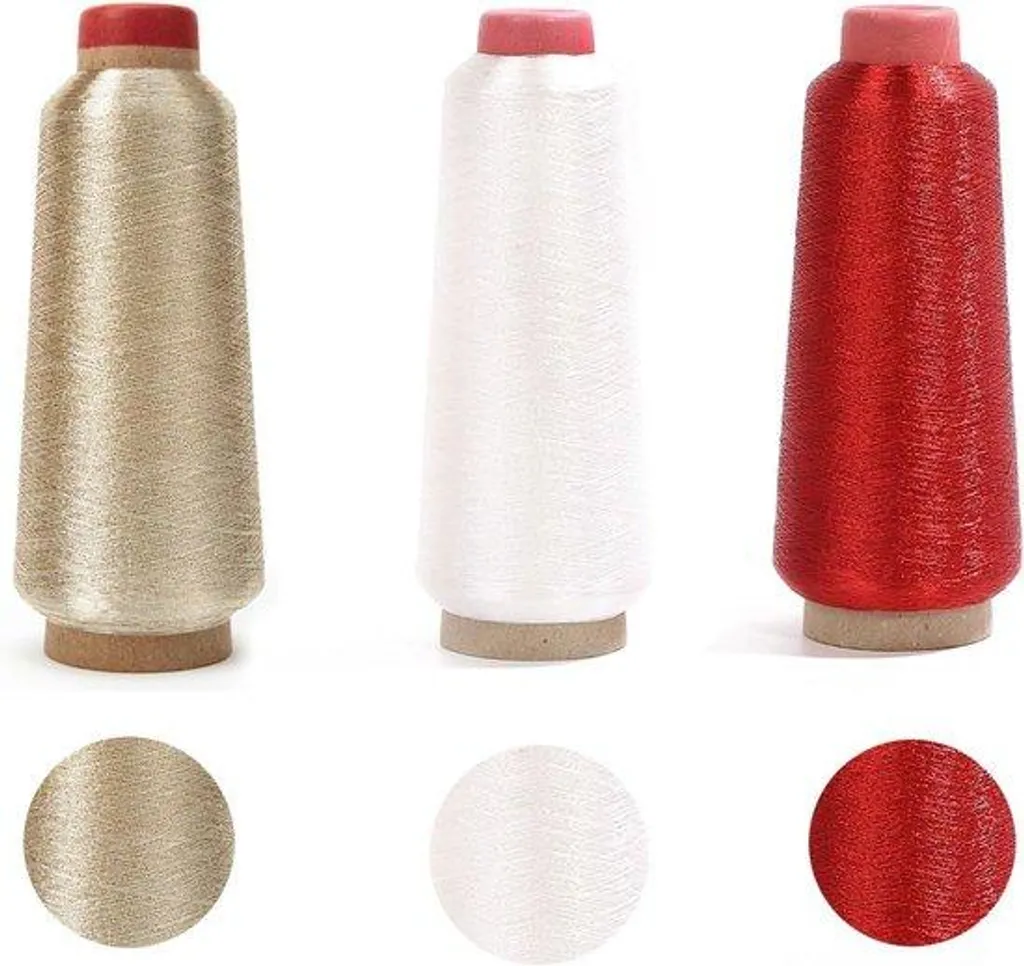 Fil à broder métallisé haute qualité en lot de 3 pour coutures créatives