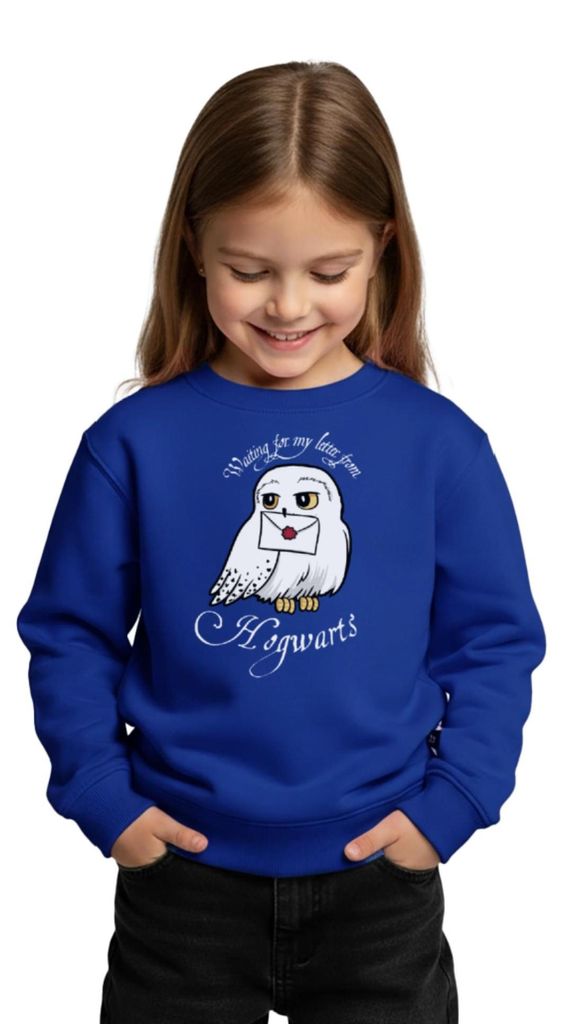 Spreadshirt Harry Potter Hedwig Brief Kinder Premium Pullover, 98/104 (2 Jahre), Royalblau