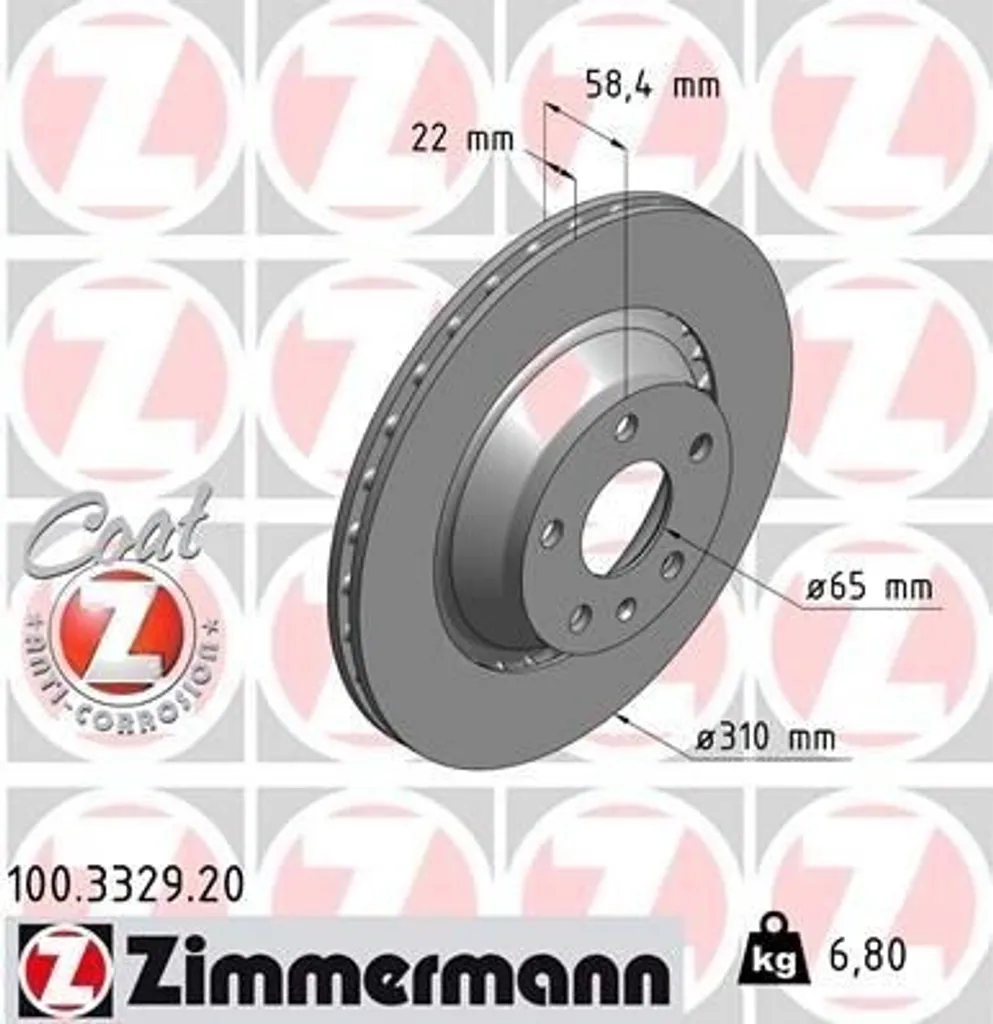 Stopper les vibrations au freinage - Disque Zimmermann 100.3329.20 Audi TT