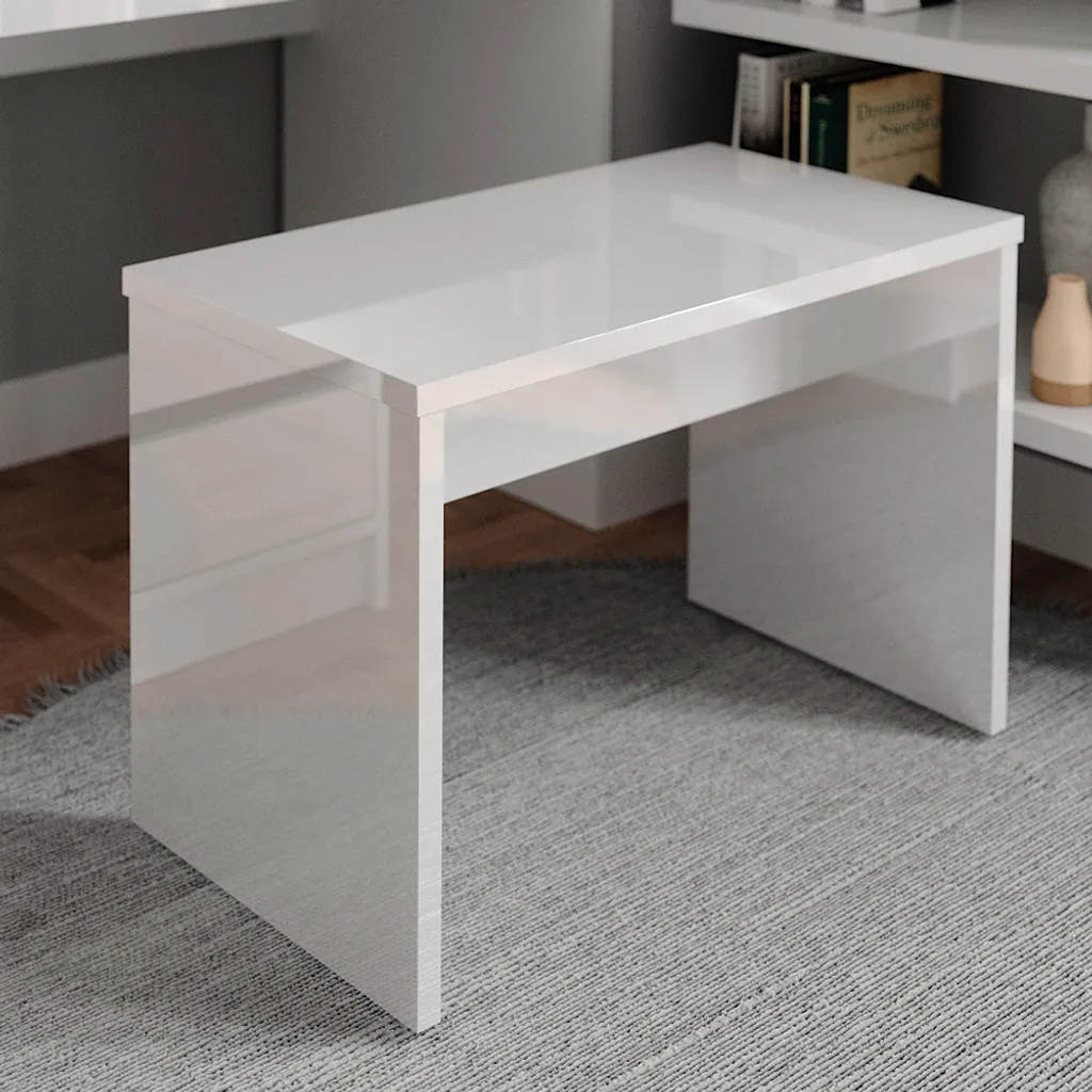 Banc Vicco Viola Blanc 90cm - Solution Assise Stable pour Coin Coiffeuse