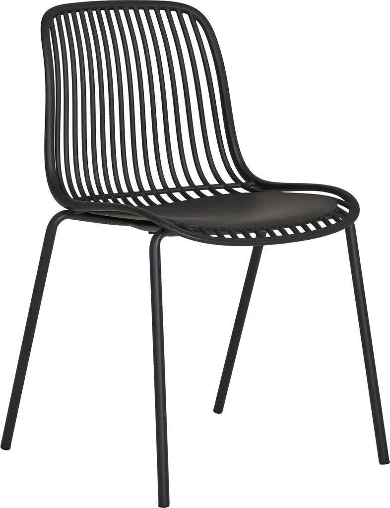 Branson chaise de jardin empilable noire en métal pour votre terrasse