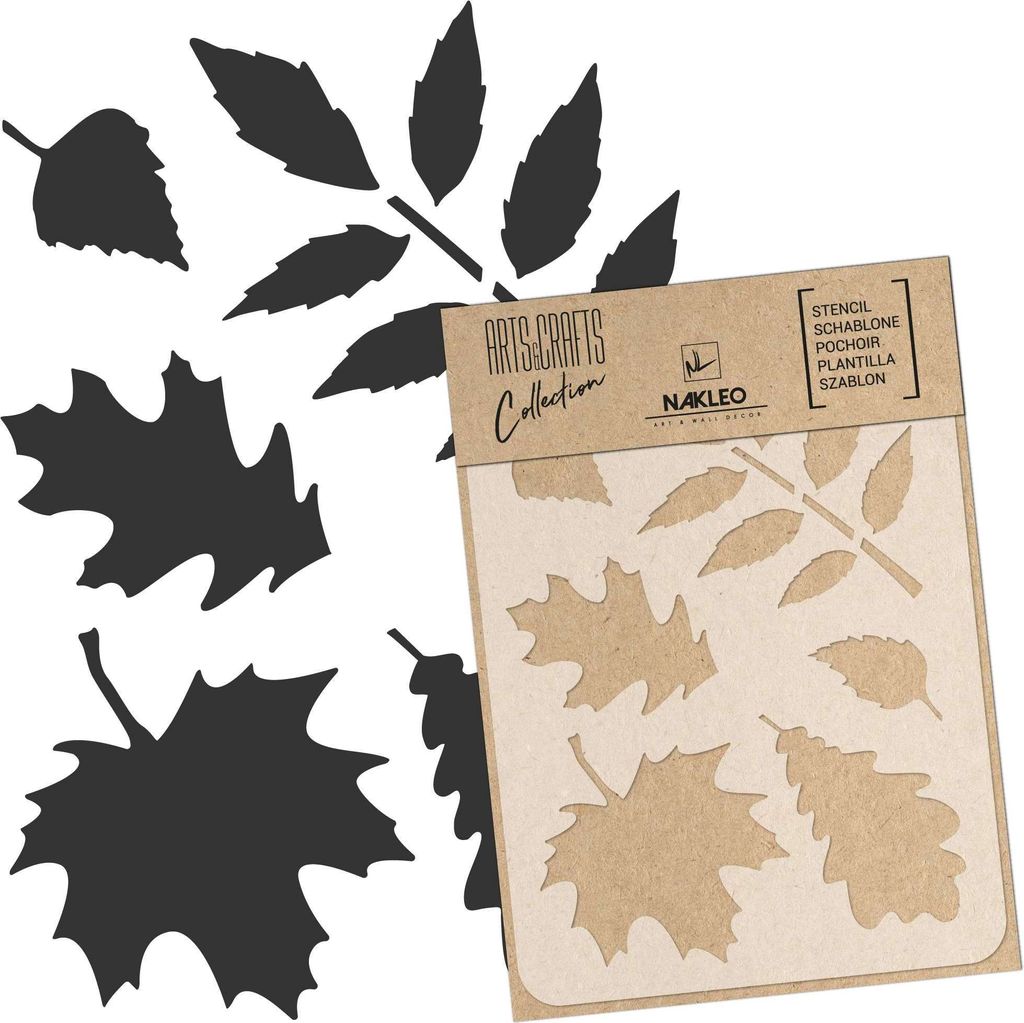 Malschablone für Handwerk A4 21x30cm, Herbst Blätter Natur Muster, Wiederverwendbare Kunststoff DIY & Scrapbooking Zeichenschablone