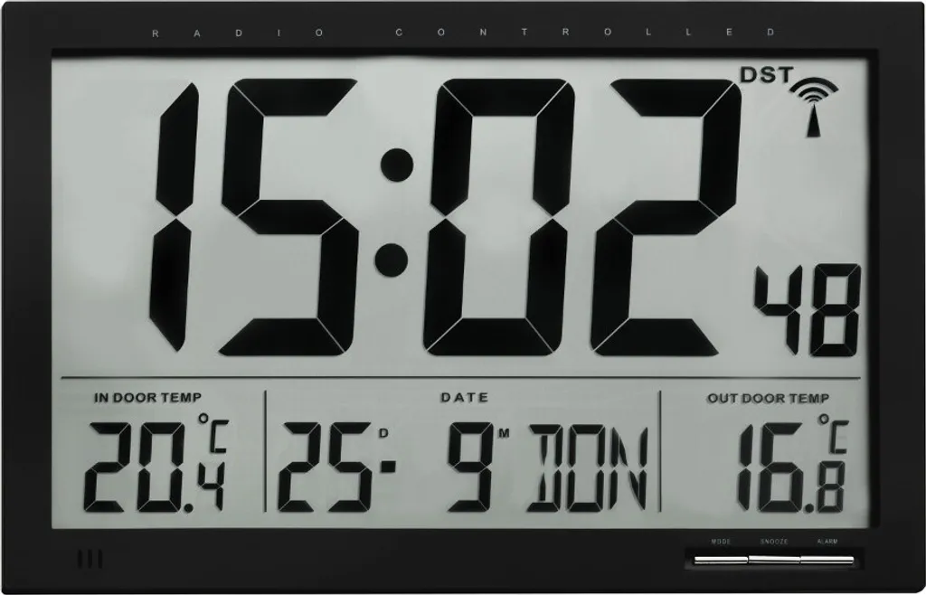 TFA 60.4510.01 Horloge murale radiocommandée DCF77 design moderne noir