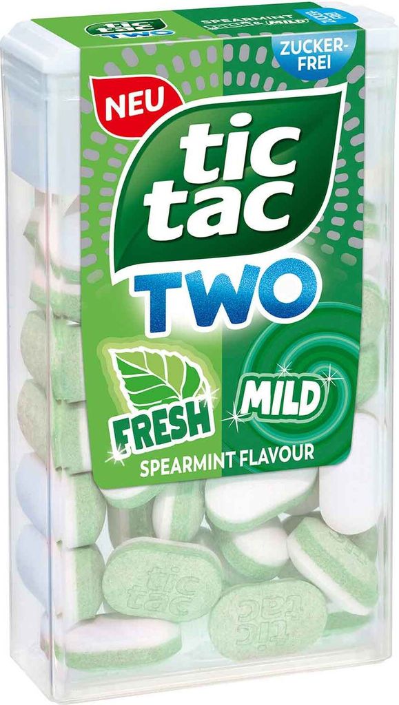 tic tac TWO Spearmint Fresh and Mild 38er harmonische Produktbild 