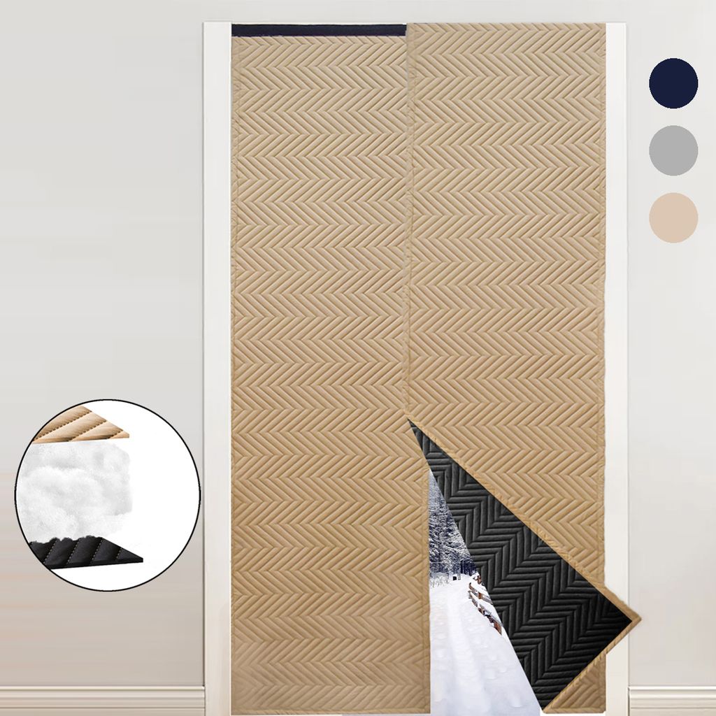 Lot de 2 rideaux thermiques pour portes, protection contre Image du produit 