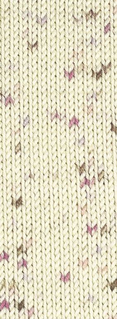 Lana Grossa COOL WOOL BABY 50 g sanfte Babywolle, super fein, atmungsaktiv 220 m Farbe 353 - Rohweiß/Flieder/Rosa/Beere