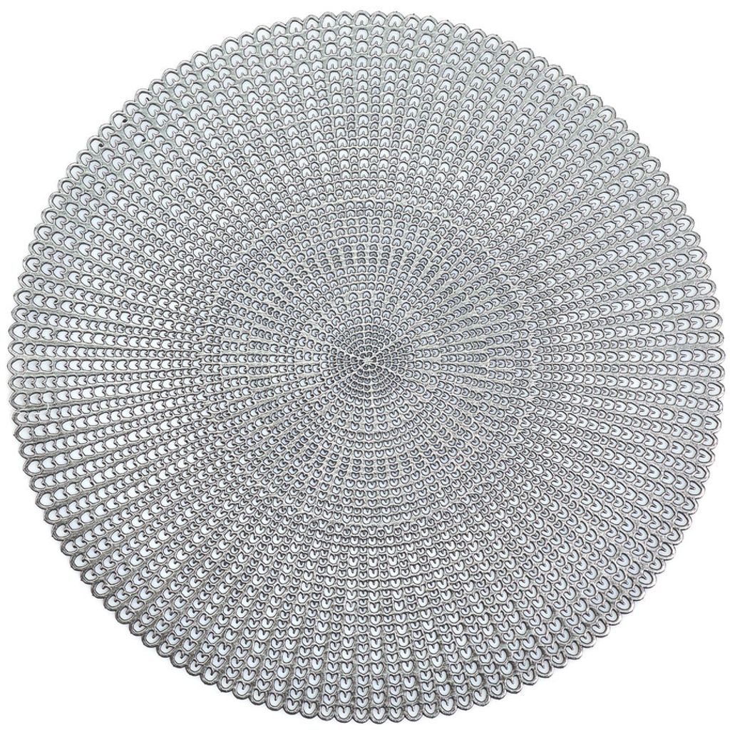 Tischunterlage, dekorative Tischmatte, Ø 41 cm, ZELLER, Farbe:Silber