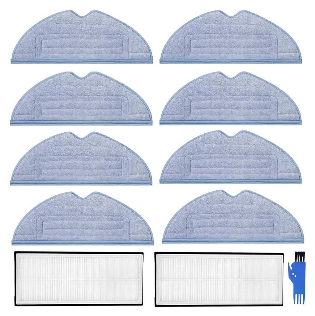 11-Stück Zubehörset für Roborock S7/ S7 MaxV/ S7 MaxV Ultra/ S7 Pro Ultra/ S7 MaxV Plus/ G10s Pro, 2 HEPA Filter, 8 Mopp Wischtücher Lappen, Er...