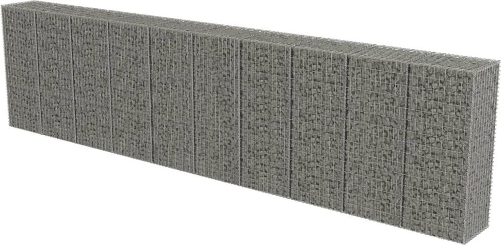 vidaXL Gabionenwand mit Abdeckung Verzinkter Stahl Produktbild 