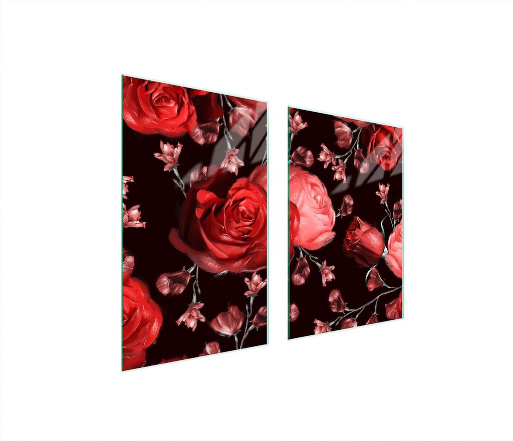 Glasschutzplatte Für Küche 65X52 Rosen