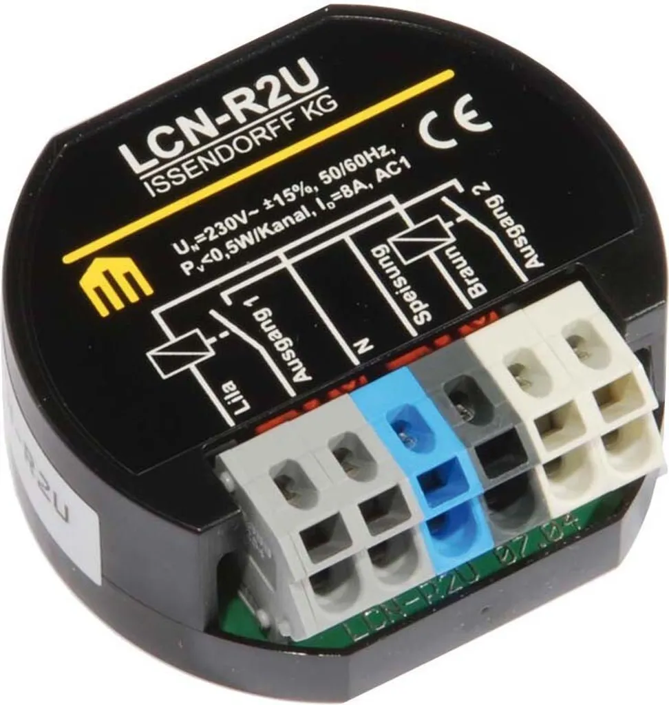 Contrôle d'éclairage et volets avec le relais double LCN-R2U 2x 8A