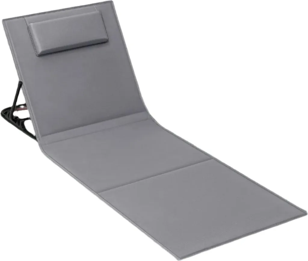 Bain de soleil pliant Rootz Beach léger pour jardin et camping - Gris