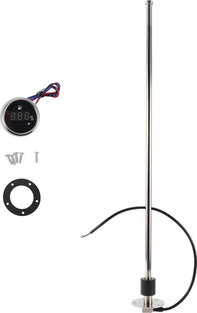 Kraftstoff-Sendeinheit und Messgerätesatz Boot Kraftstoff-Sendeinheit Marine Kraftstoff-Sendeinheit 25,59" Metall Silber Schwarz 1 Satz 0-190 Ohm