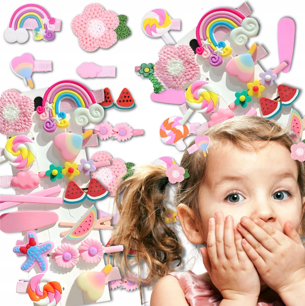 Look WOW per la tua Bimba: 28 Fermagli Capelli EDIBAZZAR Coloratissimi - 3
