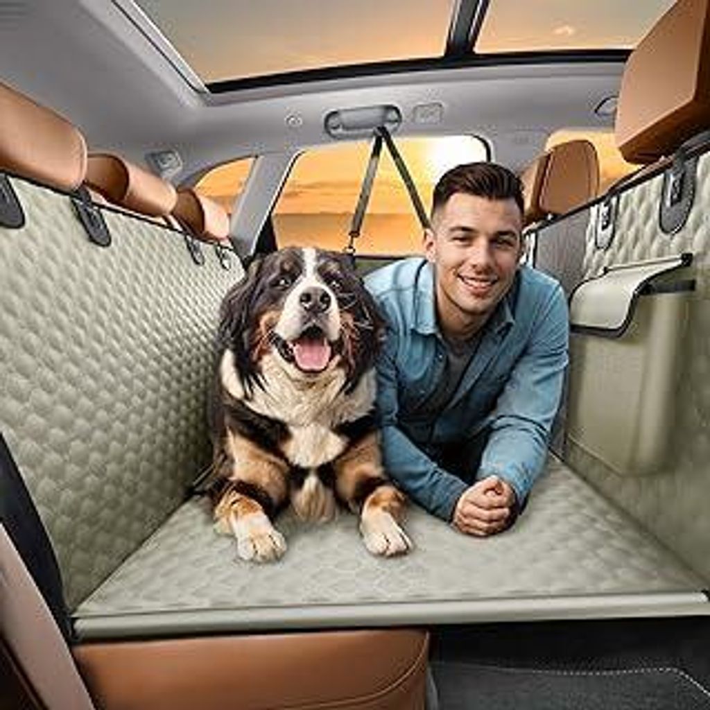 Rücksitzverlängerung für Hunde, robuster Hunde-Autositzbezug für Rücksitz und aggressives Kauen, großer harter Boden, Autositzbezug für Hund...