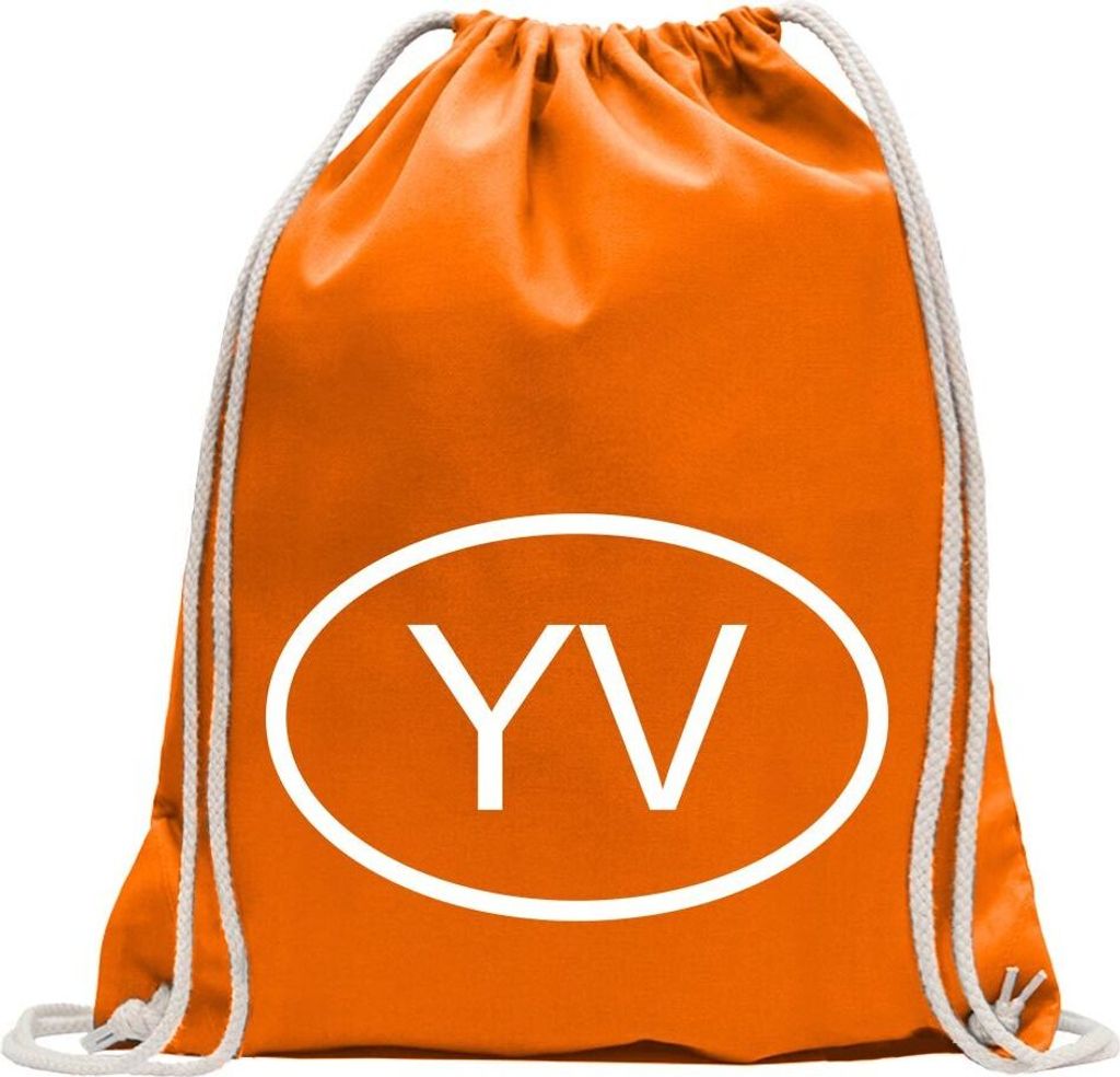 Kiwistar - Turnbeutel - mandarin - Venezuela YV - Fun Rucksack Sport Beutel Gymsack Baumwolle mit Ziehgurt