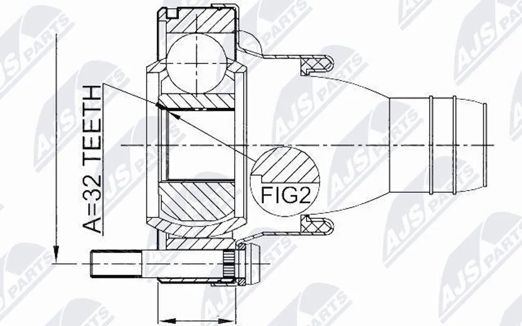 Réparation arbre transmission BMW : Kit joints NTY 26117503103 E65 X5