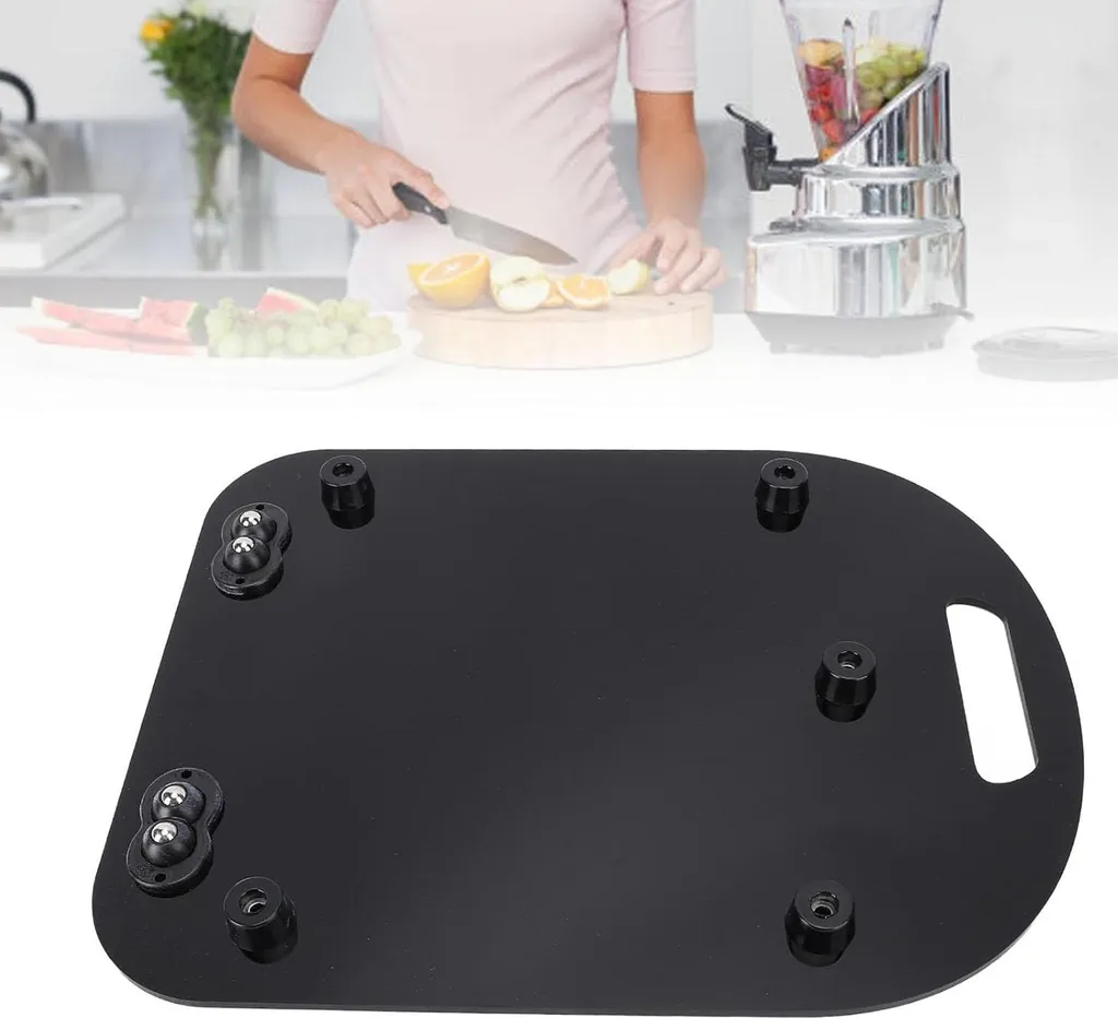 Base Scorrevole Con Rotelle Per Bimby TM6/TM5 – Vassoio In Metallo Con Freni E Tappetini Antiscivolo, Facile Spostamento, Accessorio Da Cucina - 4