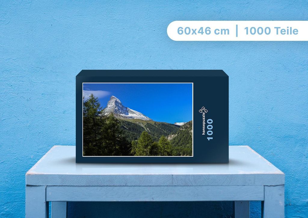 hansepuzzle 104102 - Matterhorn Puzzle, 1000 Teile, Natur, 60,0 x 46,0cm mit hochwertiger Aufbewahrung, Kartonbox und wiederverschließbarem Beutel