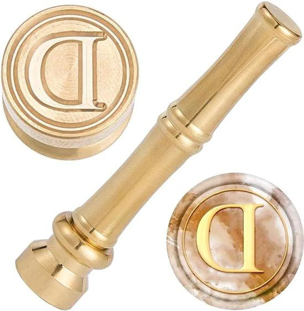 Sceau à cacheter initiales vintage en laiton 15mm pour mariage chic