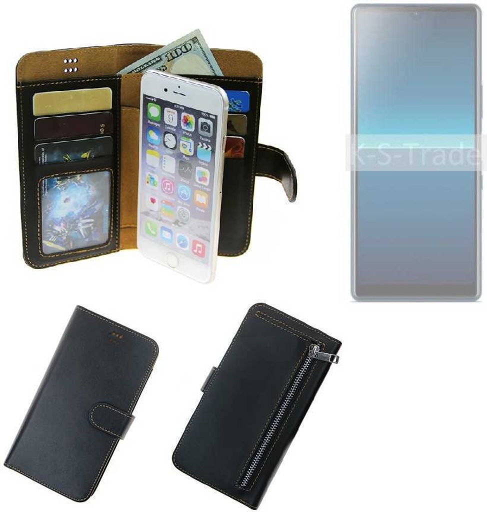 K-S-Trade Schutz Hülle kompatibel mit Sony Xperia L4 Klapphülle Case Phone cover Slim Handytasche Handy Hülle schwarz aus Kunstleder (1 Stk)